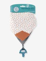 Pack 2 bandana-slobberdoekjes + speenclip - INFANTINO terracotta