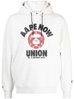 AAPE BY *A BATHING APE® hoodie imprimé à lien de resserrage - Gris