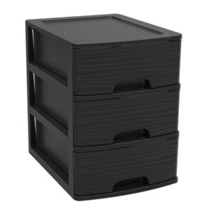 Ladenkast/bureau organizer zwart A5 3x lades stapelbaar L19 x B26 x H25 cm