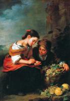 Kunstdruk B.E. Murillo - Die kleine Obsthändlerin 48x69cm