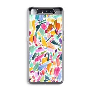 Watercolor Brushstrokes: Samsung Galaxy A80 Transparant Hoesje