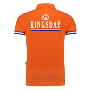 Luxe Kingsday poloshirt oranje 200 grams voor heren