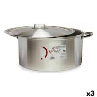 Kookpot met Deksel Kinvara 100015 100015 Zilverkleurig 53 x 24 x 43 cm (3 Stuks)