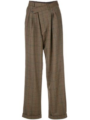 R13 pantalon ample à carreaux - Vert