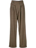 R13 pantalon ample à carreaux - Vert