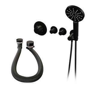 Brauer Black Edition inbouw badkraan met badvulcombinatie en 3 standen handdouche zwart mat