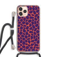 Purple Giraffe: iPhone 11 Pro Transparant Hoesje met koord
