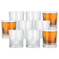 Drinkglazen Palm Springs - 9x - helder transparant - glas - 230 ml - met glas decoraties