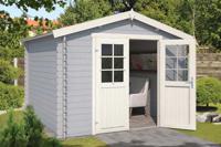 Outdoor Life Products | Tuinhuis Norah 275 x 275 | Gecoat | Platinum Grey-Wit