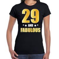 29 and fabulous verjaardag cadeau t-shirt / shirt goud 29 jaar zwart voor dames 29 and fabulous verjaardag cadeau t-shirt / shirt goud 29 jaar zwart voor dames