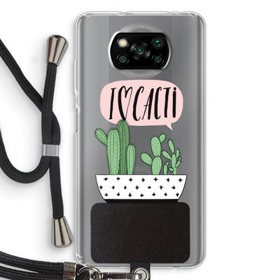 I love cacti: Xiaomi Poco X3 NFC Transparant Hoesje met koord