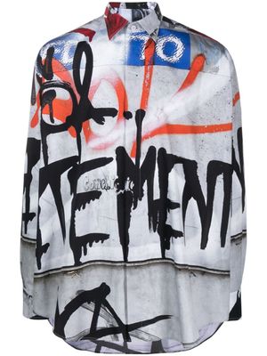 VETEMENTS chemise à imprimé graffiti - Gris