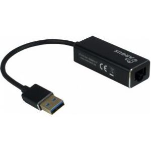Inter-Tech ARGUS IT-810 USB 3.0 RJ-45 Zwart kabeladapter/verloopstukje