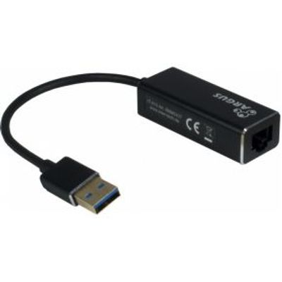 Inter-Tech ARGUS IT-810 USB 3.0 RJ-45 Zwart kabeladapter/verloopstukje