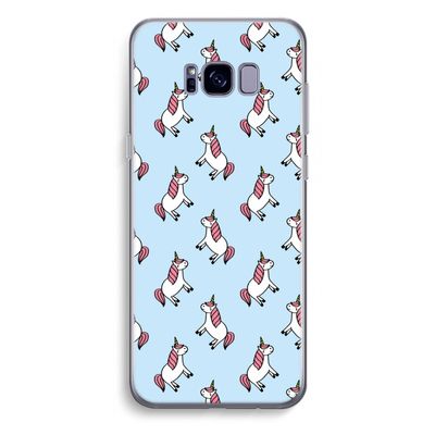 Eenhoorns overal: Samsung Galaxy S8 Plus Transparant Hoesje