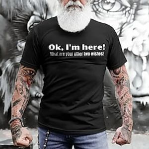 ok ik ben hier wat zijn je andere twee wensen heren 3d shirt | grijs winterkatoen | grafische prints letter oude mensen zwart blauw kaki t-shirt heren 100% katoen grafisch t-shirt basic modern Lightinthebox