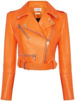 Alexander McQueen veste de moto à coupe crop - Orange