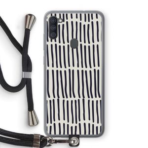 Moroccan stripes: Samsung Galaxy A11 Transparant Hoesje met koord