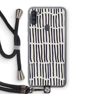 Moroccan stripes: Samsung Galaxy A11 Transparant Hoesje met koord