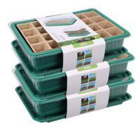 Pro Garden Stekpotje / kweekpot in kweekbak - 3x - 5 stuks - 27 x 20 x 11 cm - turfpotjes