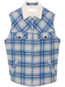 MARANT gilet Kiraneo à carreaux - Bleu