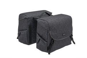 New Mondi joy dubbele fietstas - waterafstotend polyester - racktime systeem - 37x16x32cm - ivy walnut