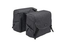 New Mondi joy dubbele fietstas - waterafstotend polyester - racktime systeem - 37x16x32cm - ivy walnut