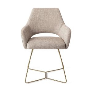 Jesper Home Yanai eetkamerstoel Biscuit Beach beehive gold