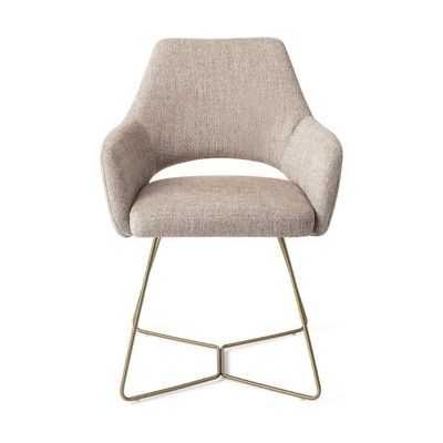 Jesper Home Yanai eetkamerstoel Biscuit Beach beehive gold