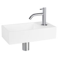 Differnz Solid fonteinset solid surface - kraan gebogen - 36 x 18.5 x 9 cm - chroom