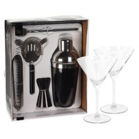 Excellent Houseware cocktails maken set 5-delig met 4x Martini glazen - Cocktailshakers - thumbnail