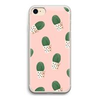 Cactusprint roze: iPhone 7 Transparant Hoesje