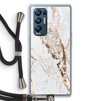 Goud marmer: Oppo Find X3 Neo Transparant Hoesje met koord