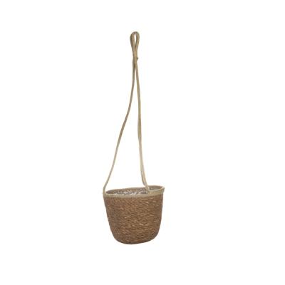 Ter Steege Hangende plantenpot/bloempot - jute/zeegras - D19 x H17 cm - bruin