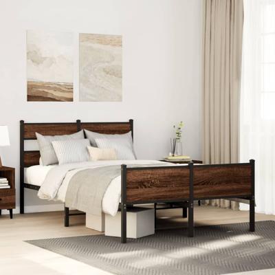 Bedframe zonder matras bewerkt hout bruin eikenkleur 120x190 cm