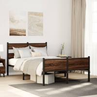 Bedframe zonder matras bewerkt hout bruin eikenkleur 120x190 cm
