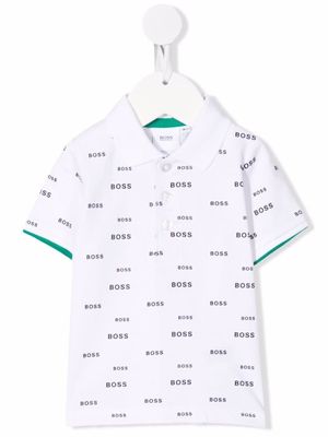 BOSS Kidswear polo à motif monogrammé - Blanc