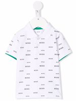 BOSS Kidswear polo à motif monogrammé - Blanc