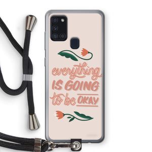 Optimistic flower girl: Samsung Galaxy A21s Transparant Hoesje met koord