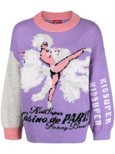 KidSuper Funny Business intarsia-knit wool jumper - Violet