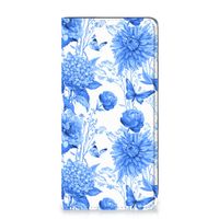 Smart Cover voor Samsung Galaxy S23 Flowers Blue - thumbnail