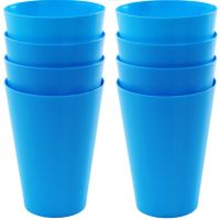 16x drinkbekers van kunststof 430 ml in het blauw