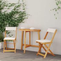Bistroset met kussen 3 pcs Olie naturel Massief Acaciahout