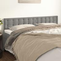 Hoofdborden 2 st 100 x 5 x 78/88 cm fluweel lichtgrijs