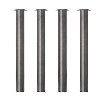 Stalen meubelpoot zwart hamerslag rond ø 7,6 cm en hoogte 72 cm - 4 stuks