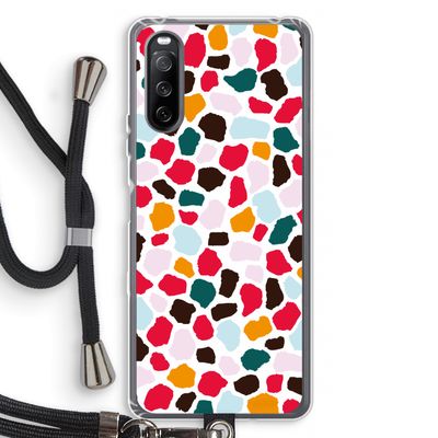 Colored Giraffe: Sony Sony Xperia 10 III Transparant Hoesje met koord