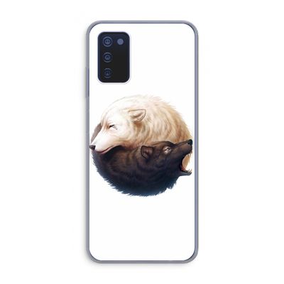Yin Yang Wolves: Samsung Galaxy A03s Transparant Hoesje