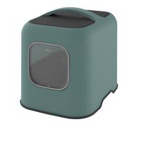 Rotho MyPet Biala Kattenbak met kap en schepje / Gemaakt van gerecycled plastic - Mistle toe green