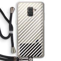 Strepen zwart-wit: Samsung Galaxy A8 (2018) Transparant Hoesje met koord Strepen zwart-wit: Samsung Galaxy A8 (2018) Transparant Hoesje met koord