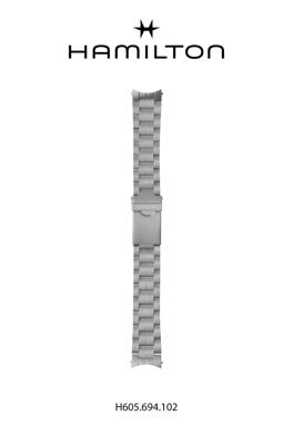 Horlogeband Hamilton H695694102. H0016943951101 Staal 20mm